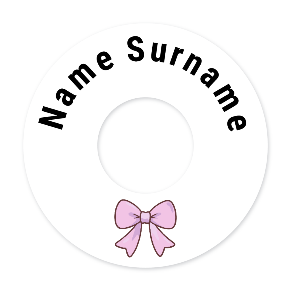 2 Personalised Bag Tags | Bow, personalised with your child's name