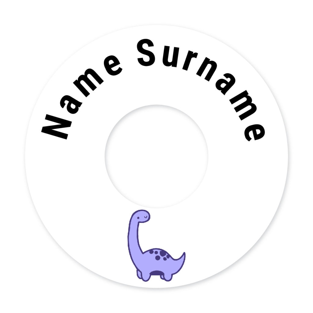 2 Personalised Bag Tags | Dinosaur 2, personalised with your child's name