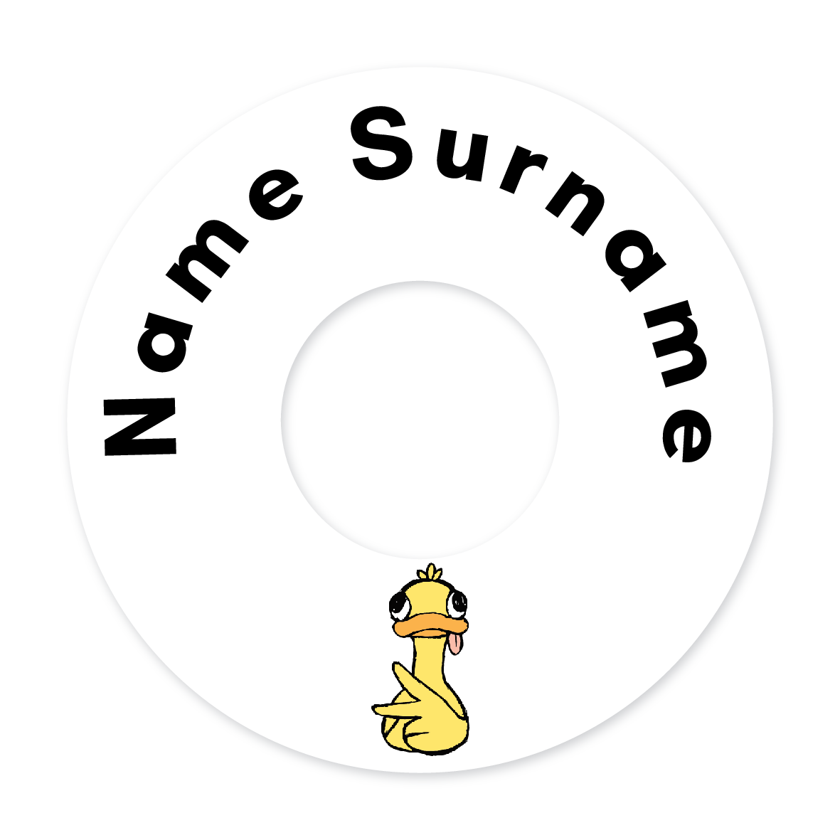 2 Personalised Bag Tags | Duck, personalised with your child's name