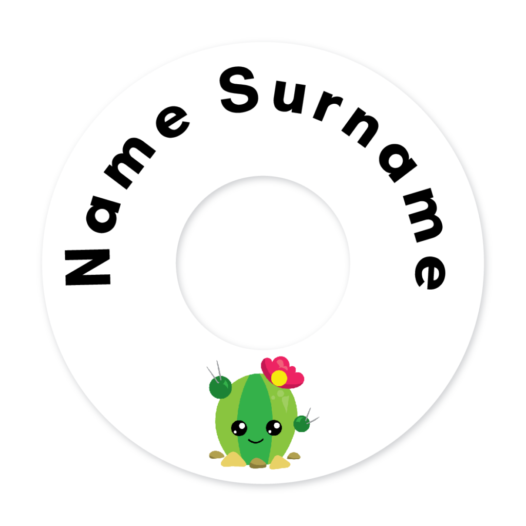 2 Personalised Bag Tags | Cactus, personalised with your child's name