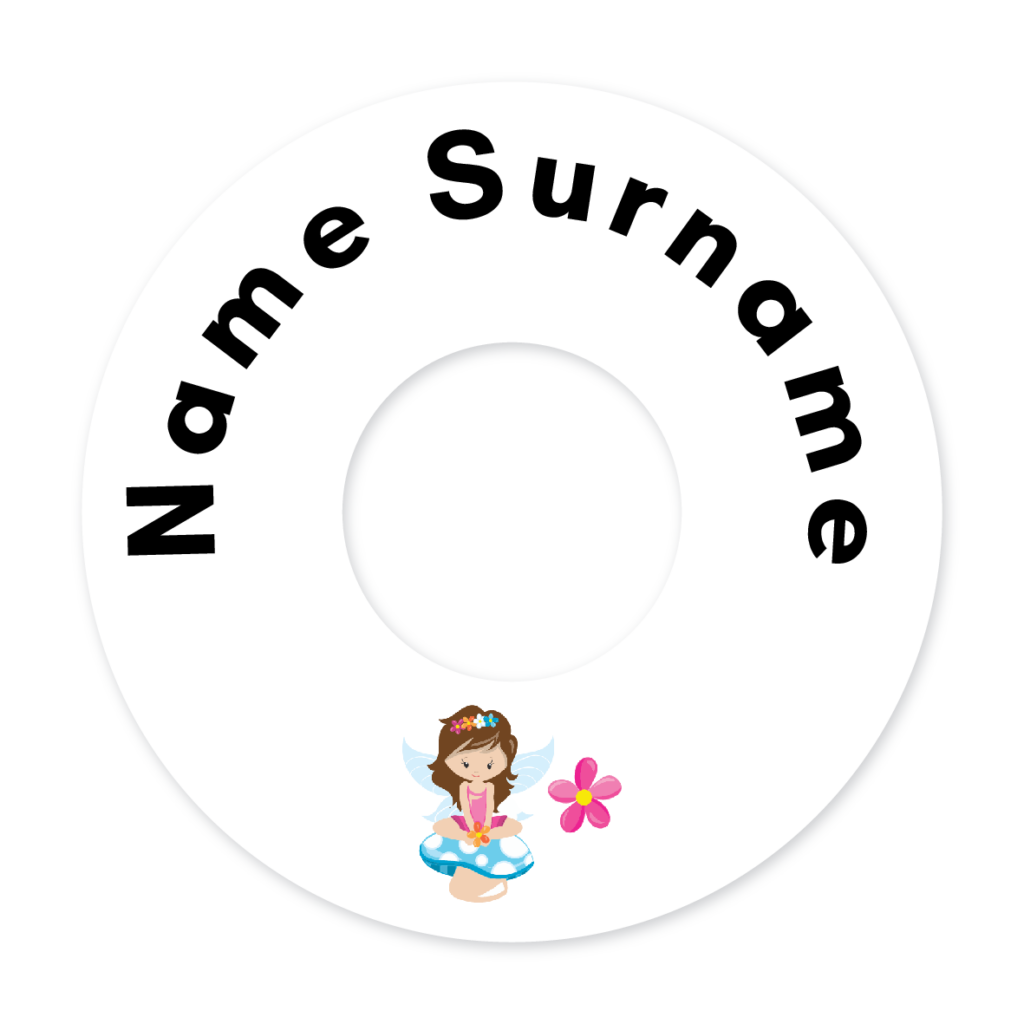 2 Personalised Bag Tags | Fairy Pink, personalised with your child's name