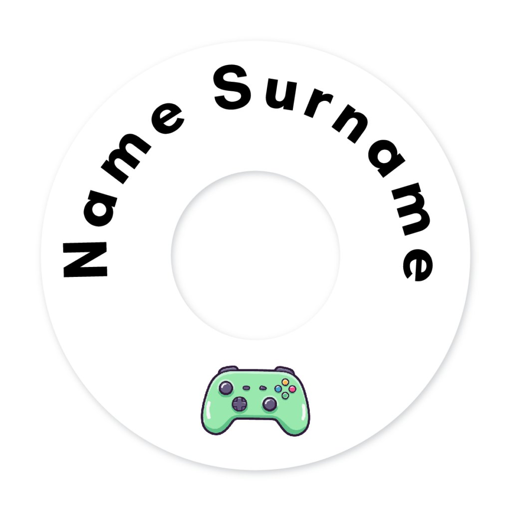 2 Personalised Bag Tags | Gamer 1, personalised with your child's name