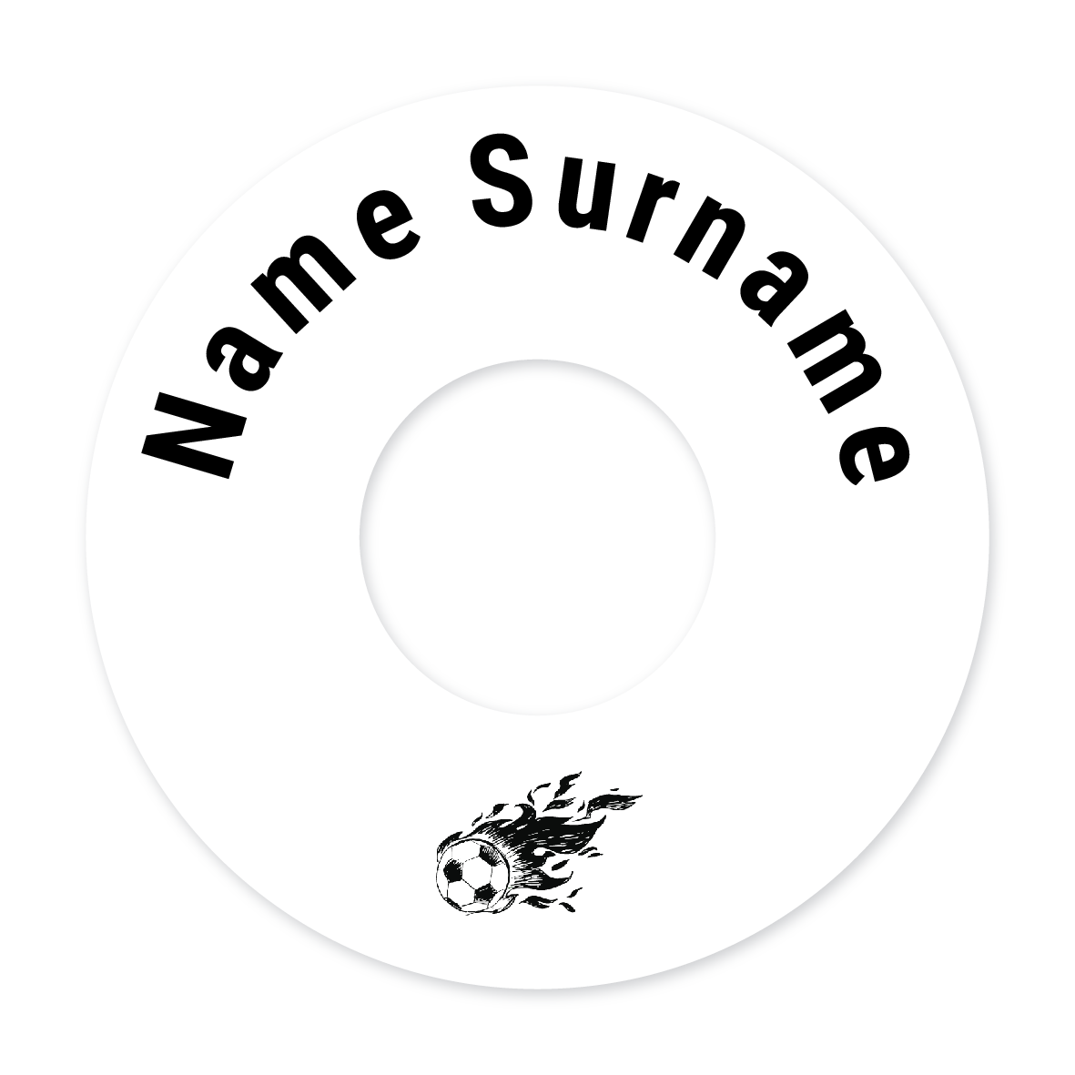 2 Personalised Bag Tags | Flaming Soccer Ball, personalised with your child's name