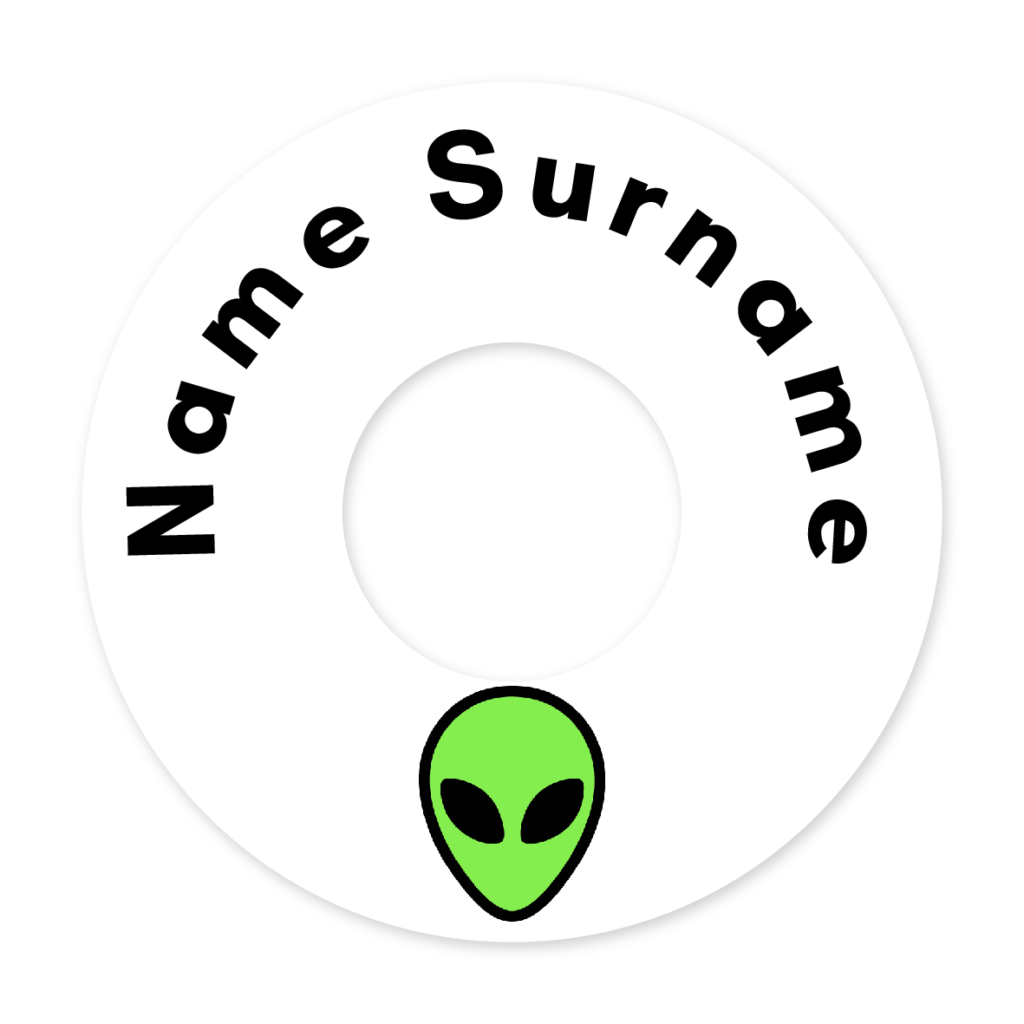 2 Personalised Bag Tags | Alien, personalised with your child's name