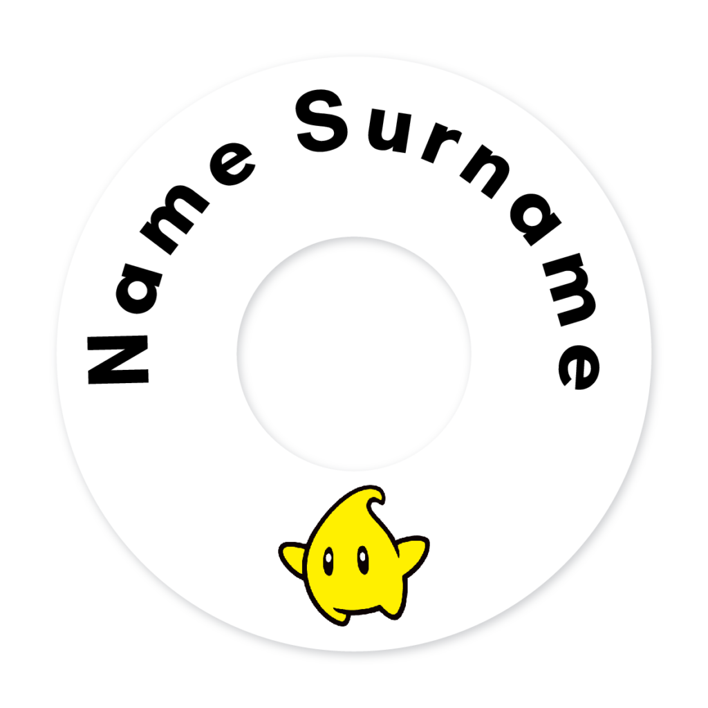 2 Personalised Bag Tags | Yellow Character, personalised with your child's name