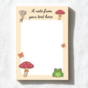 Cottagecore Mushrooms & Frog A6 Notepad