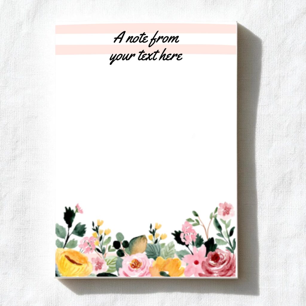 Floral Background A6 notepad design
