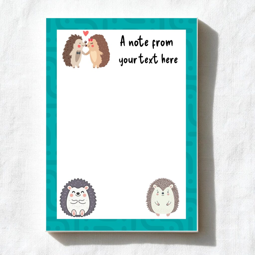 Hedgehogs A6 notepad design