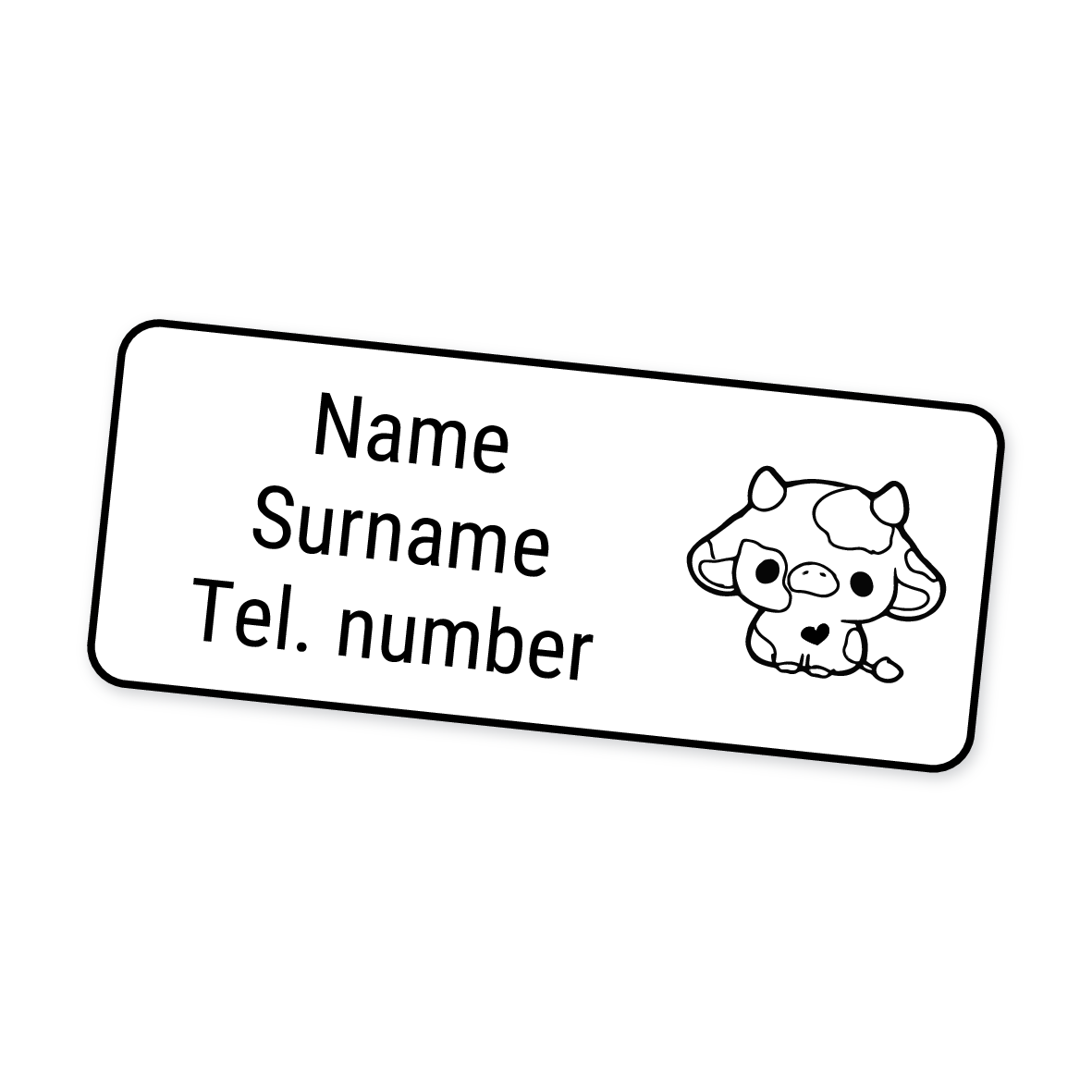 42 Personalised Iron-On Clothing Labels | Cow Pink, personalised with your child's name