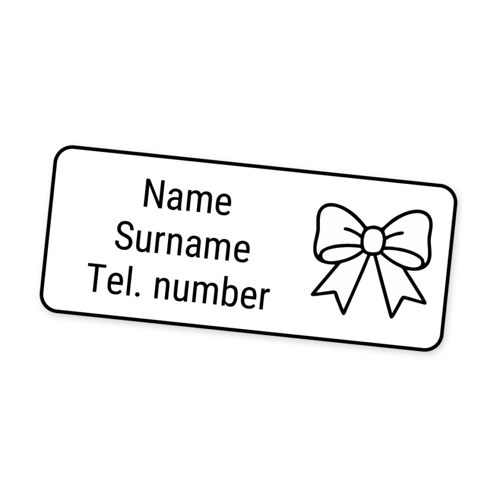 42 Personalised Iron-On Clothing Labels | Bow, personalised with your child's name
