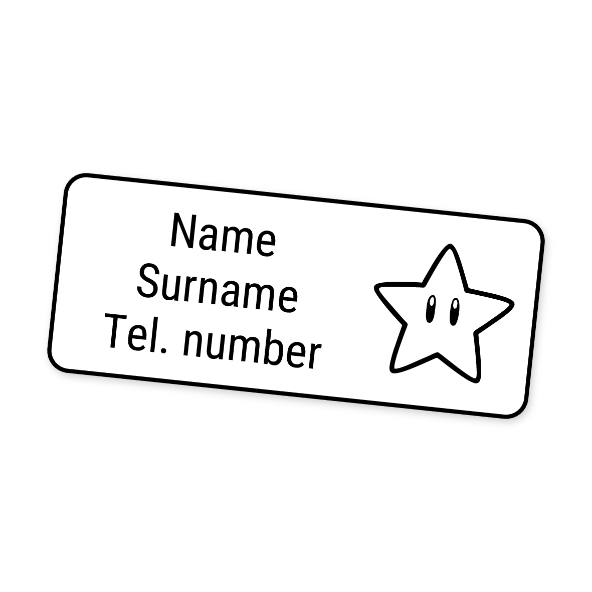 42 Personalised Iron-On Clothing Labels | Star, personalised with your child's name