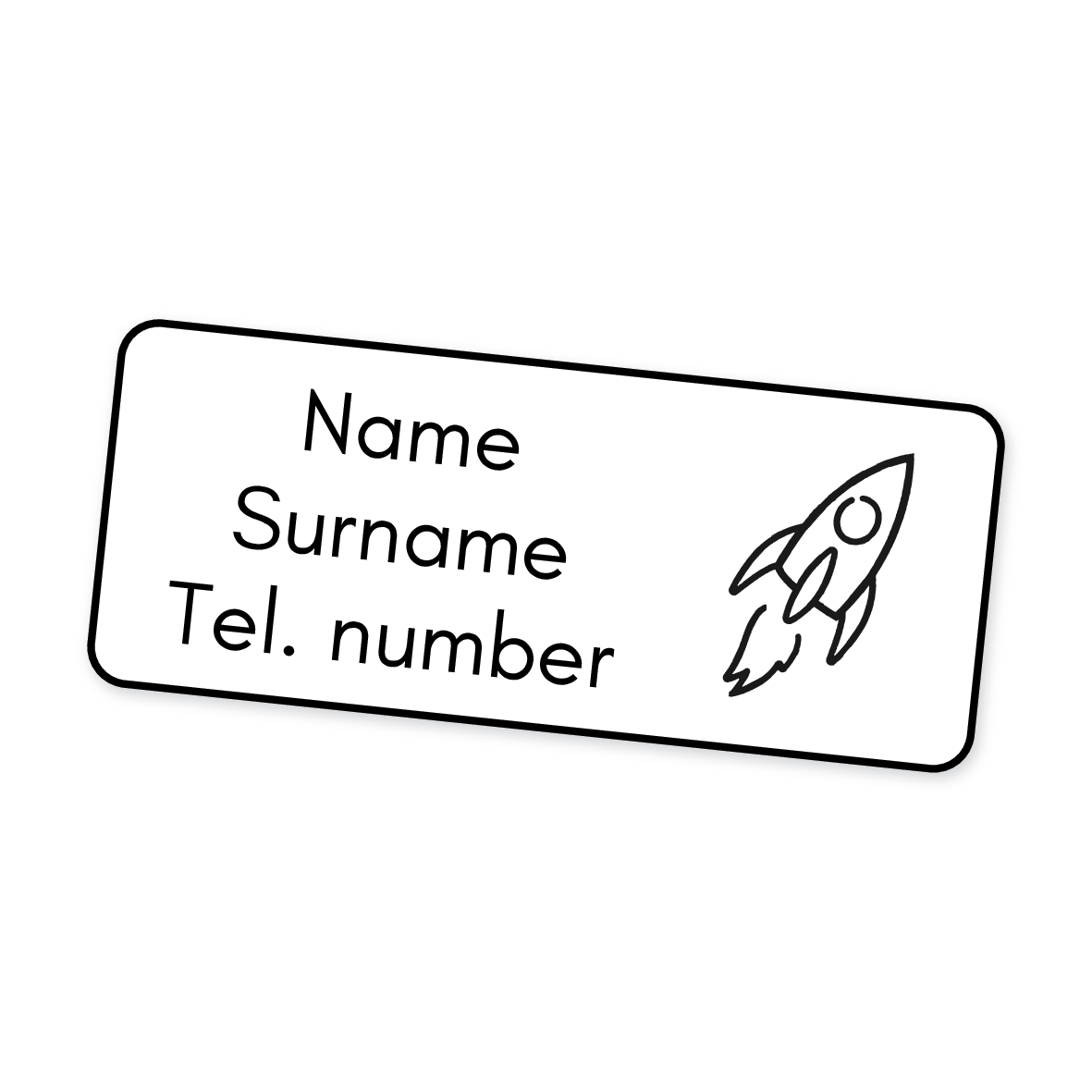 42 Personalised Iron-On Clothing Labels | Space Man Rocket, personalised with your child's name