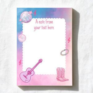 Pink Guitar A6 notepad design