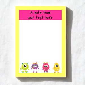 Pink Monsters A6 Notepad