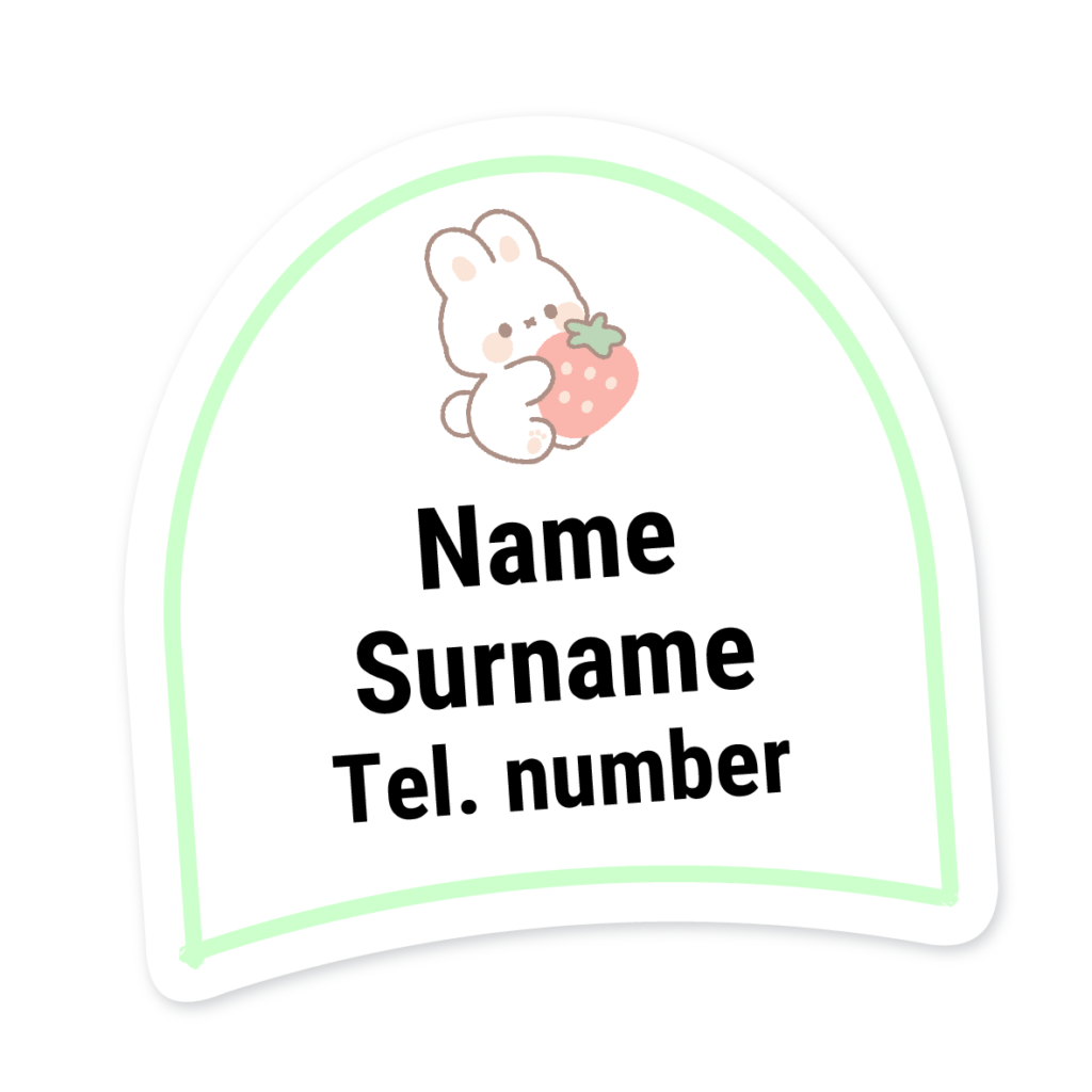 16 Personalised Shoe Labels | Rabbit, personalised with your child's name
