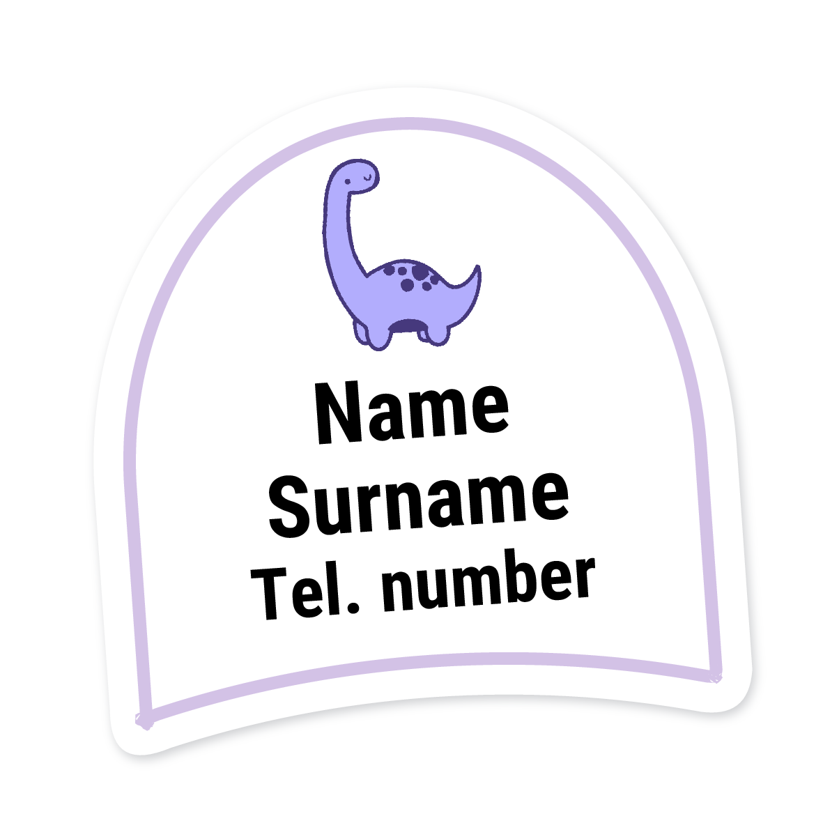 16 Personalised Shoe Labels | Dinosaur 2, personalised with your child's name