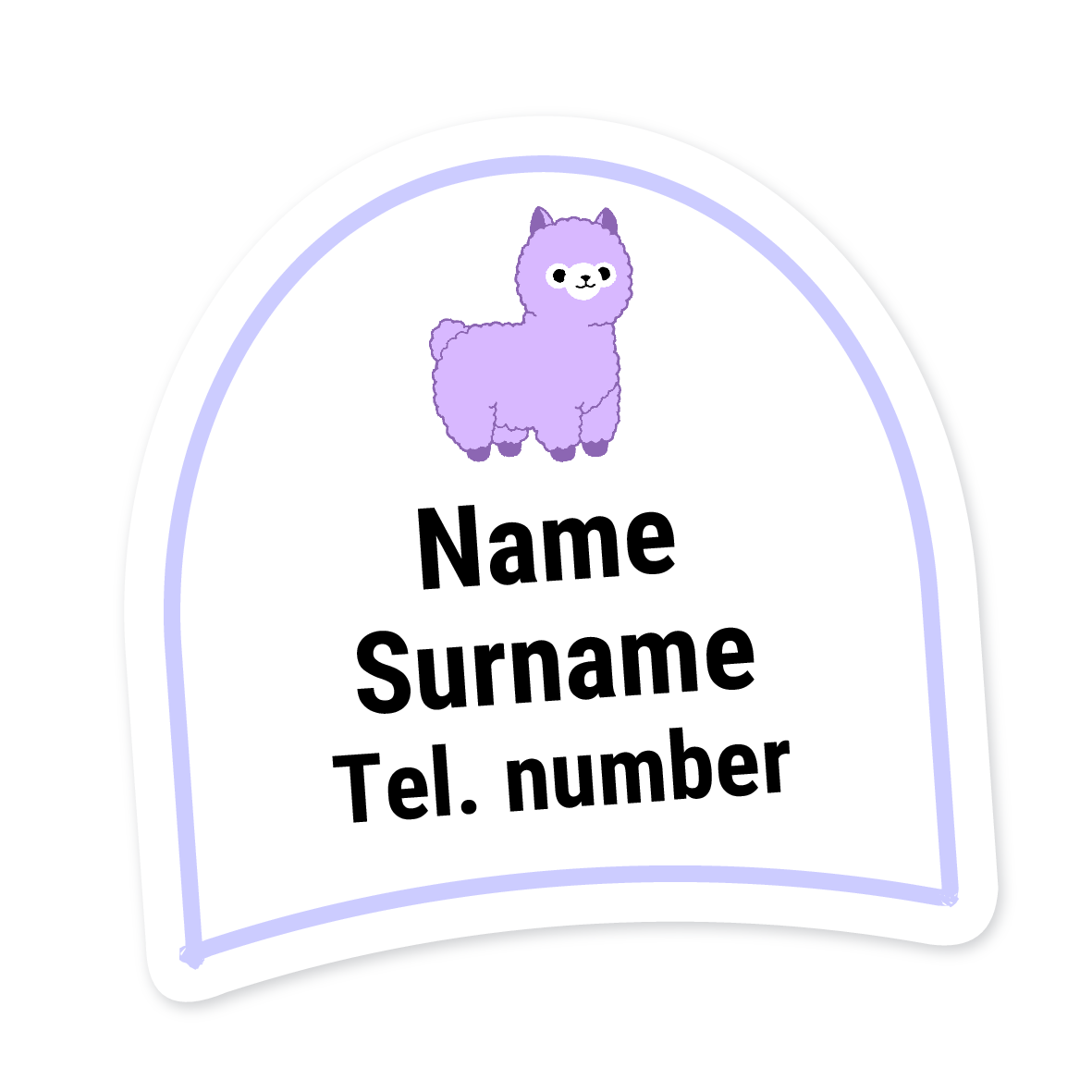 16 Personalised Shoe Labels | Llama, personalised with your child's name