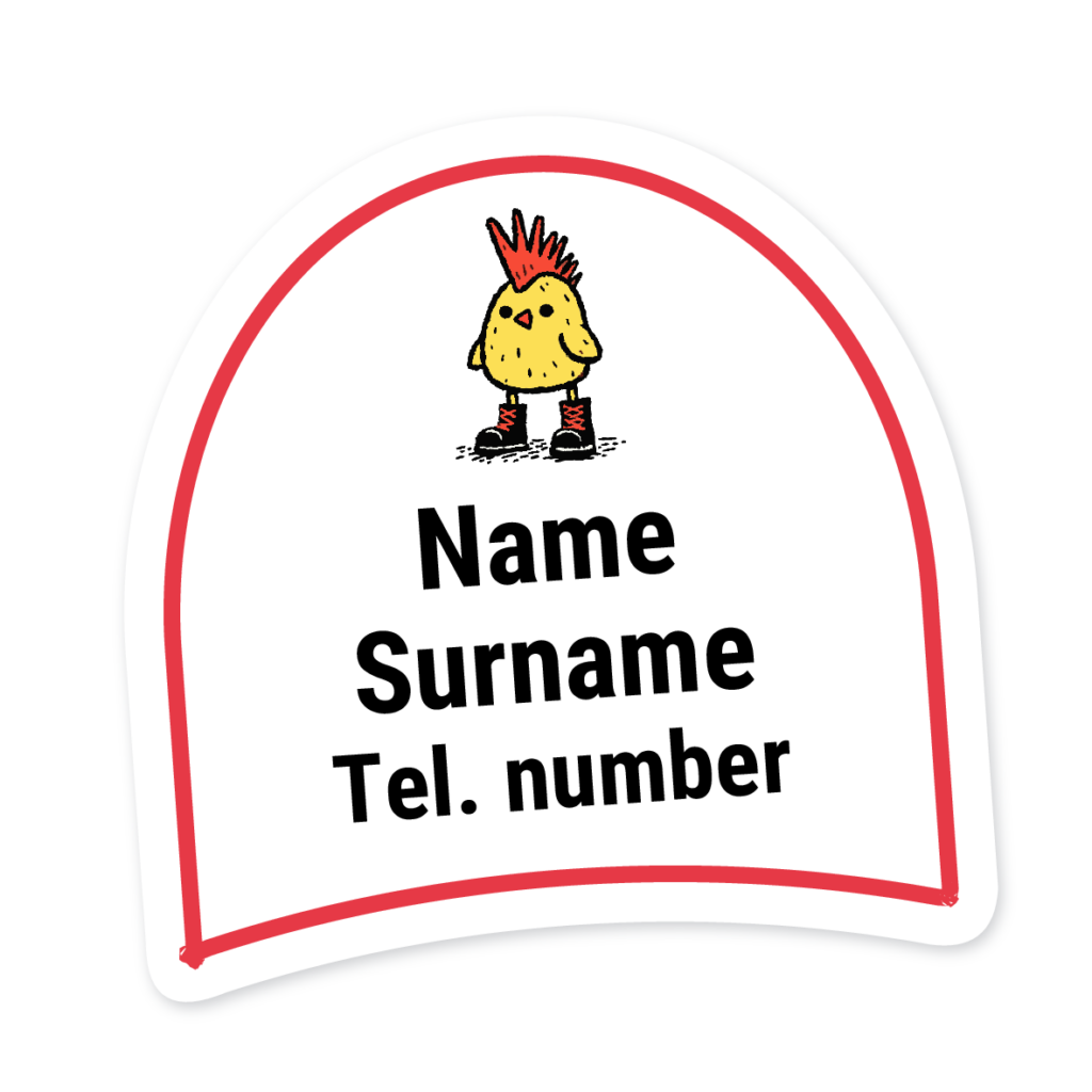 16 Personalised Shoe Labels | Duck Punk, personalised with your child's name