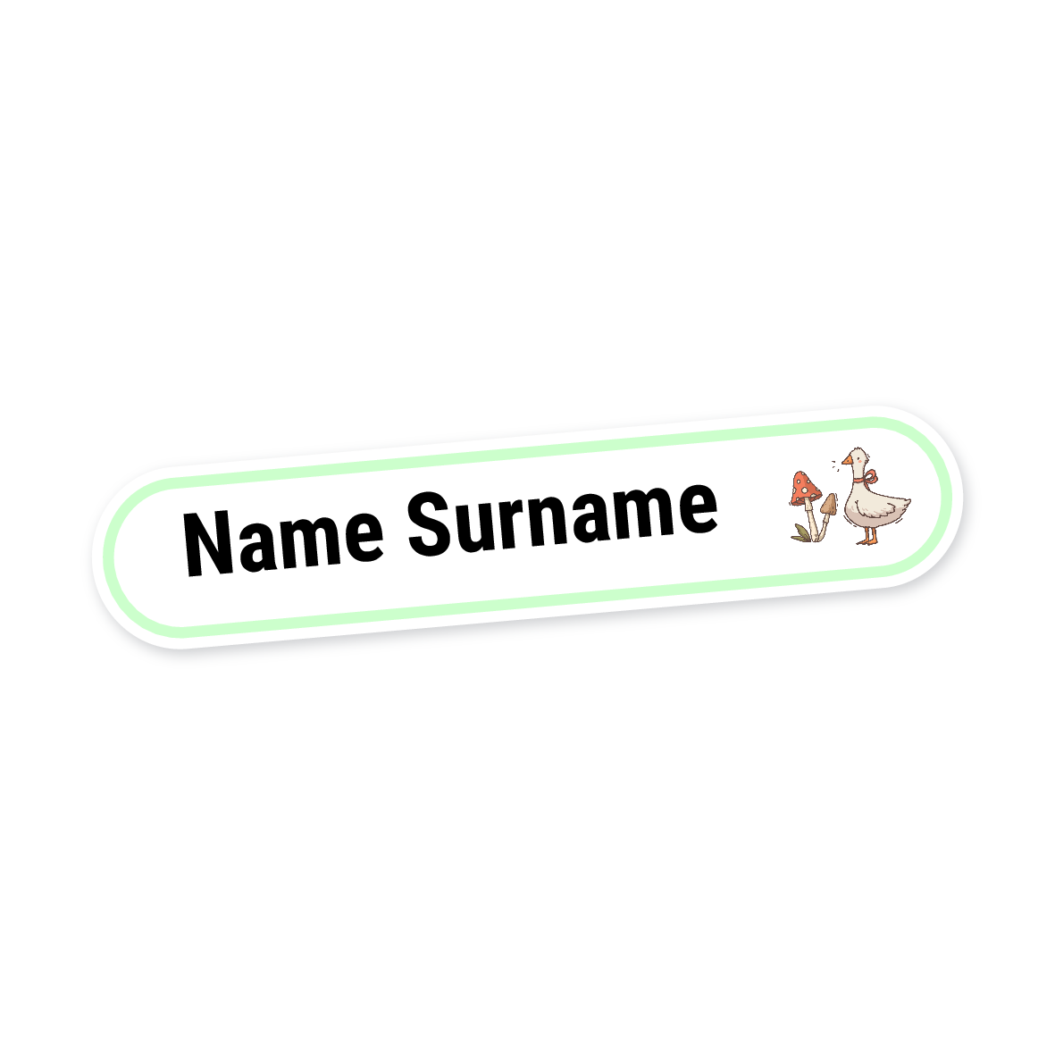 160 Personalised Stationery Labels | Duck & Mushroom, personalised with your child's name