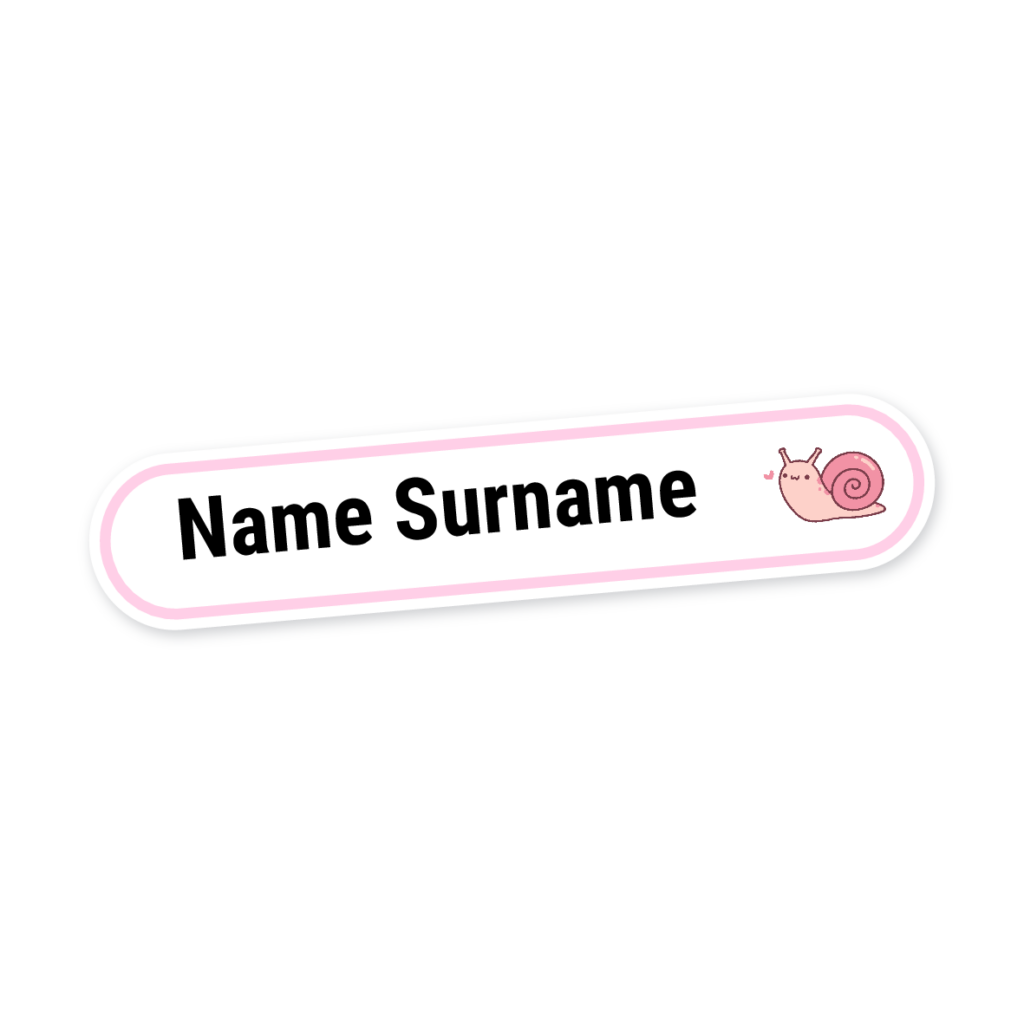 160 Personalised Stationery Labels | Snail, personalised with your child's name