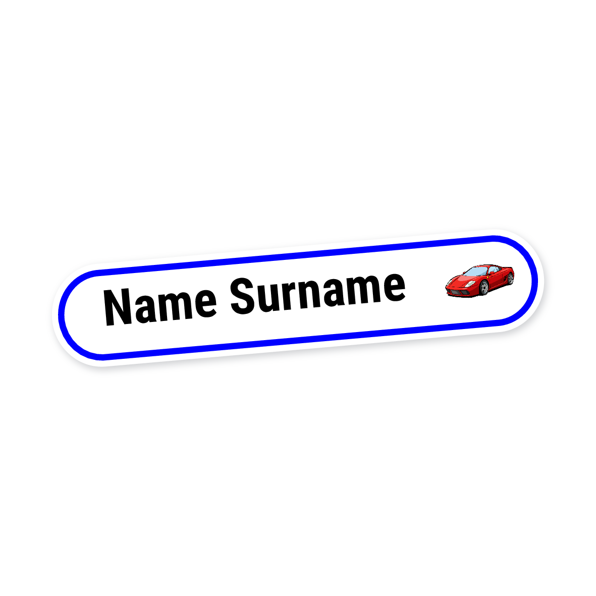160 Personalised Stationery Labels | Racing Car Red, personalised with your child's name