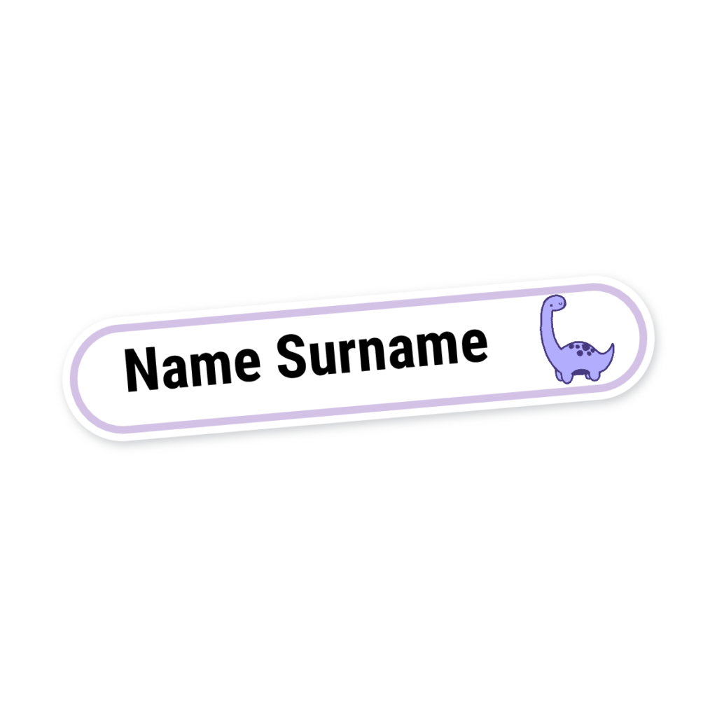 160 Personalised Stationery Labels | Dinosaur 2, personalised with your child's name