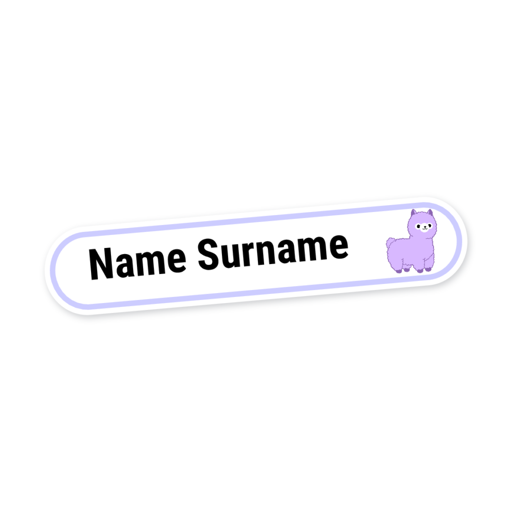 160 Personalised Stationery Labels | Llama, personalised with your child's name