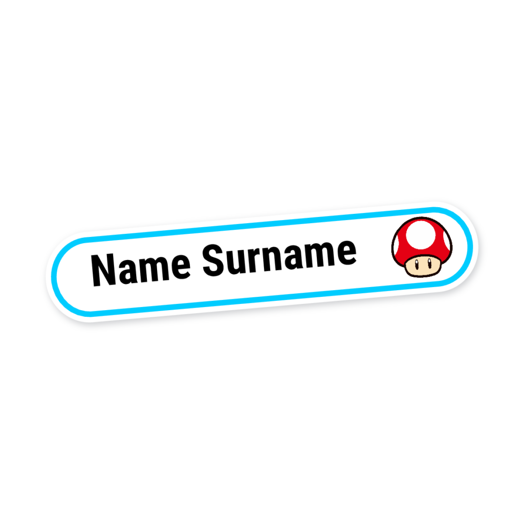 160 Personalised Stationery Labels | Mushroom, personalised with your child's name