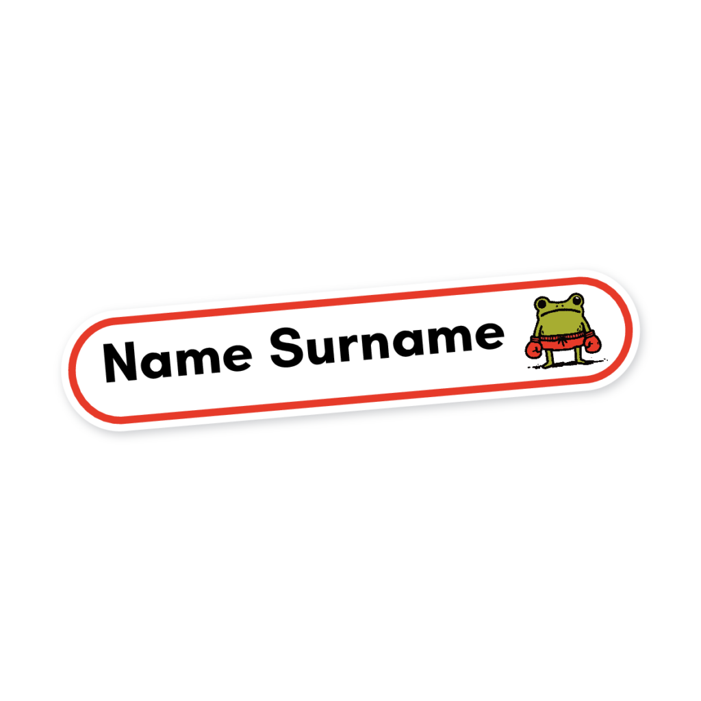 160 Personalised Stationery Labels | Frog Boxer, personalised with your child's name