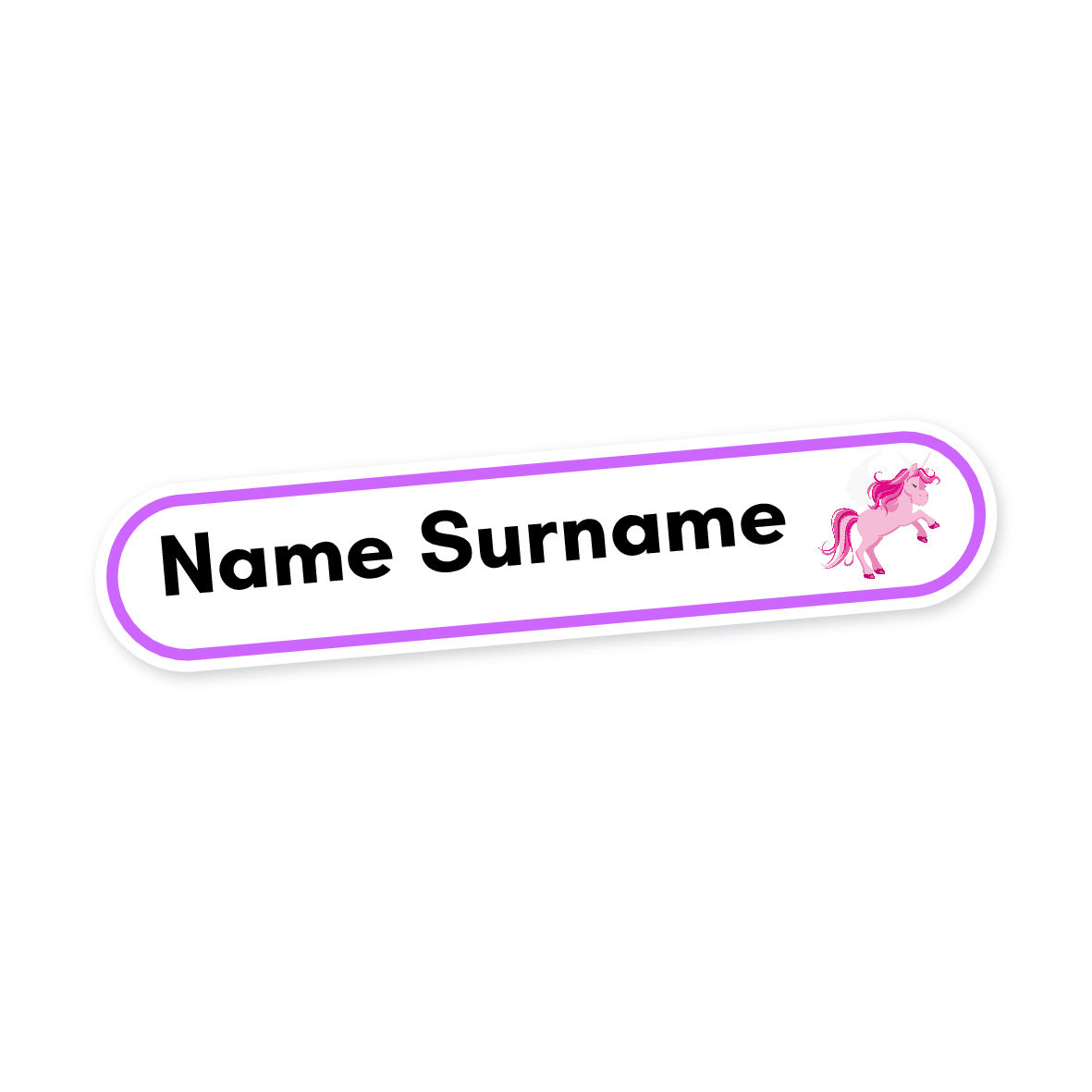 160 Personalised Stationery Labels | Unicorns, personalised with your child's name