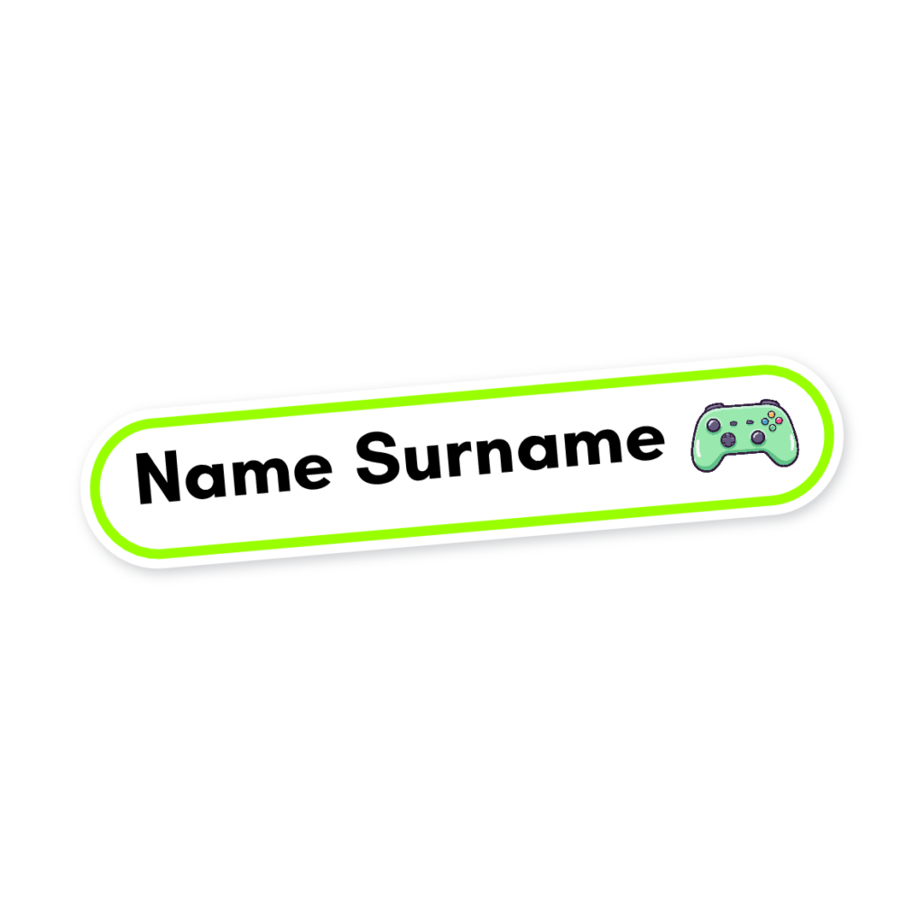 160 Personalised Stationery Labels | Gamer 1, personalised with your child's name
