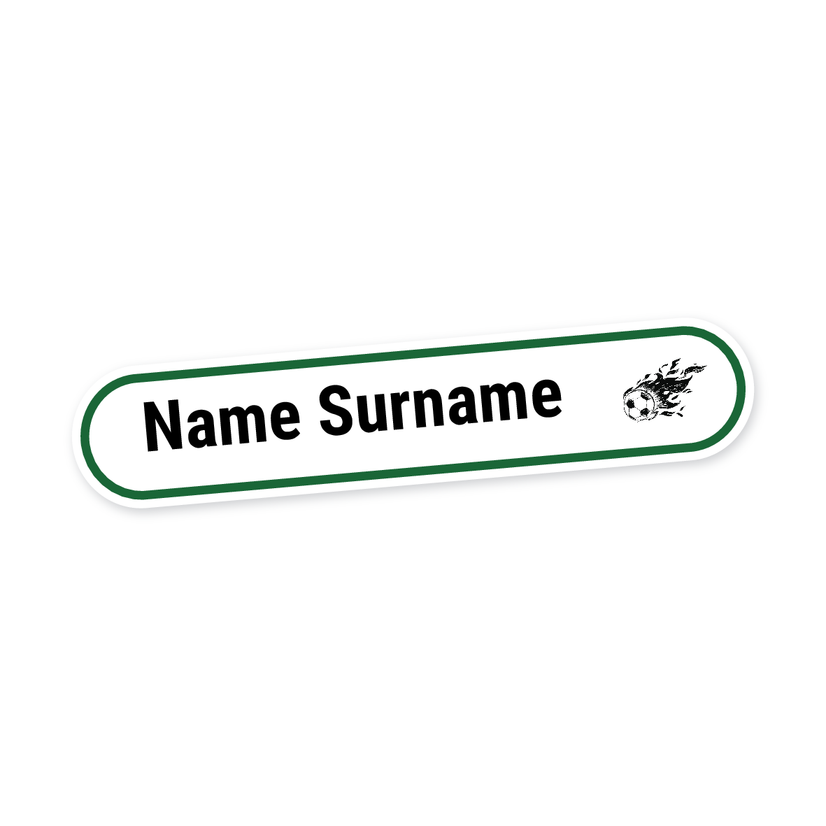 160 Personalised Stationery Labels | Flaming Soccer Ball, personalised with your child's name