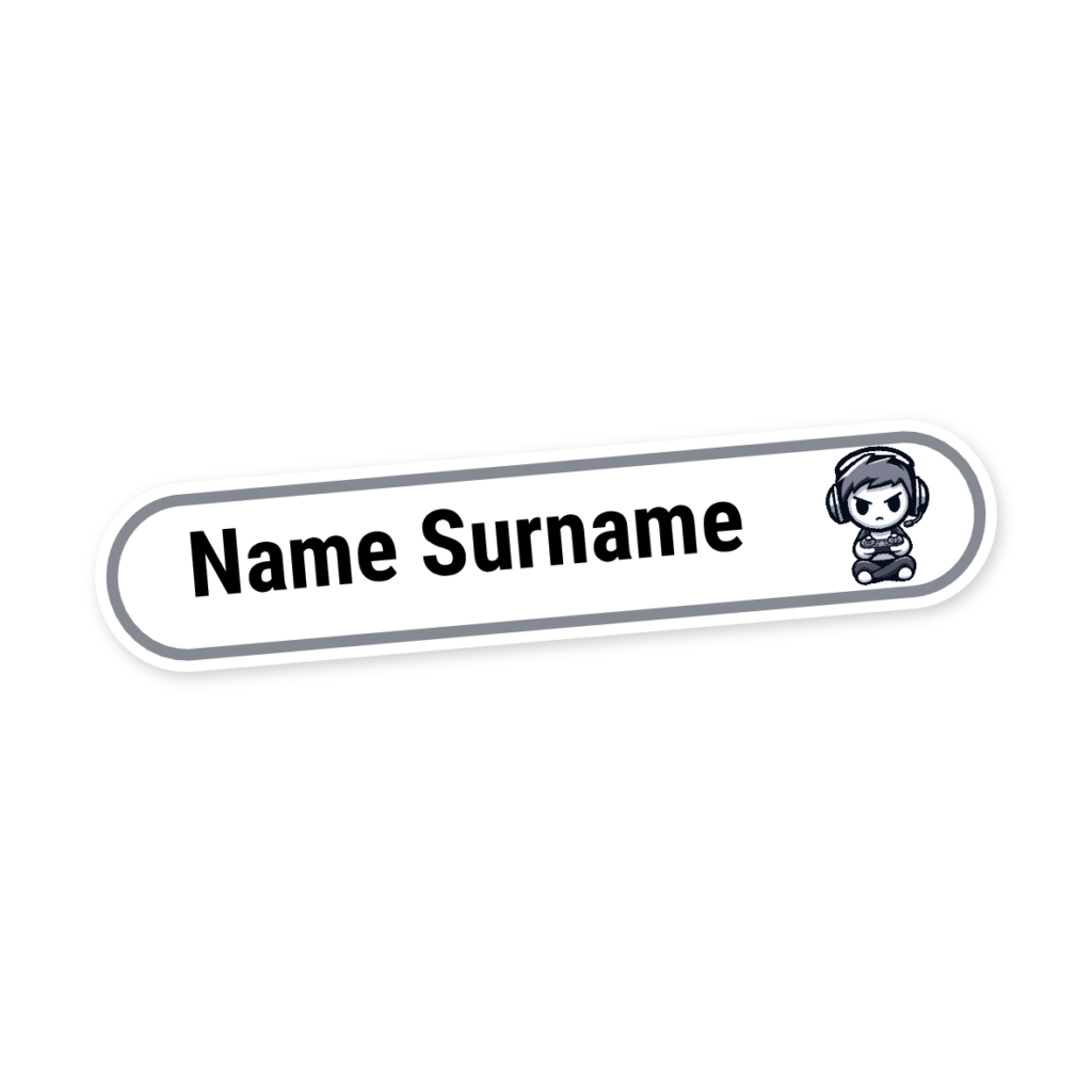 160 Personalised Stationery Labels | Gamer 2, personalised with your child's name