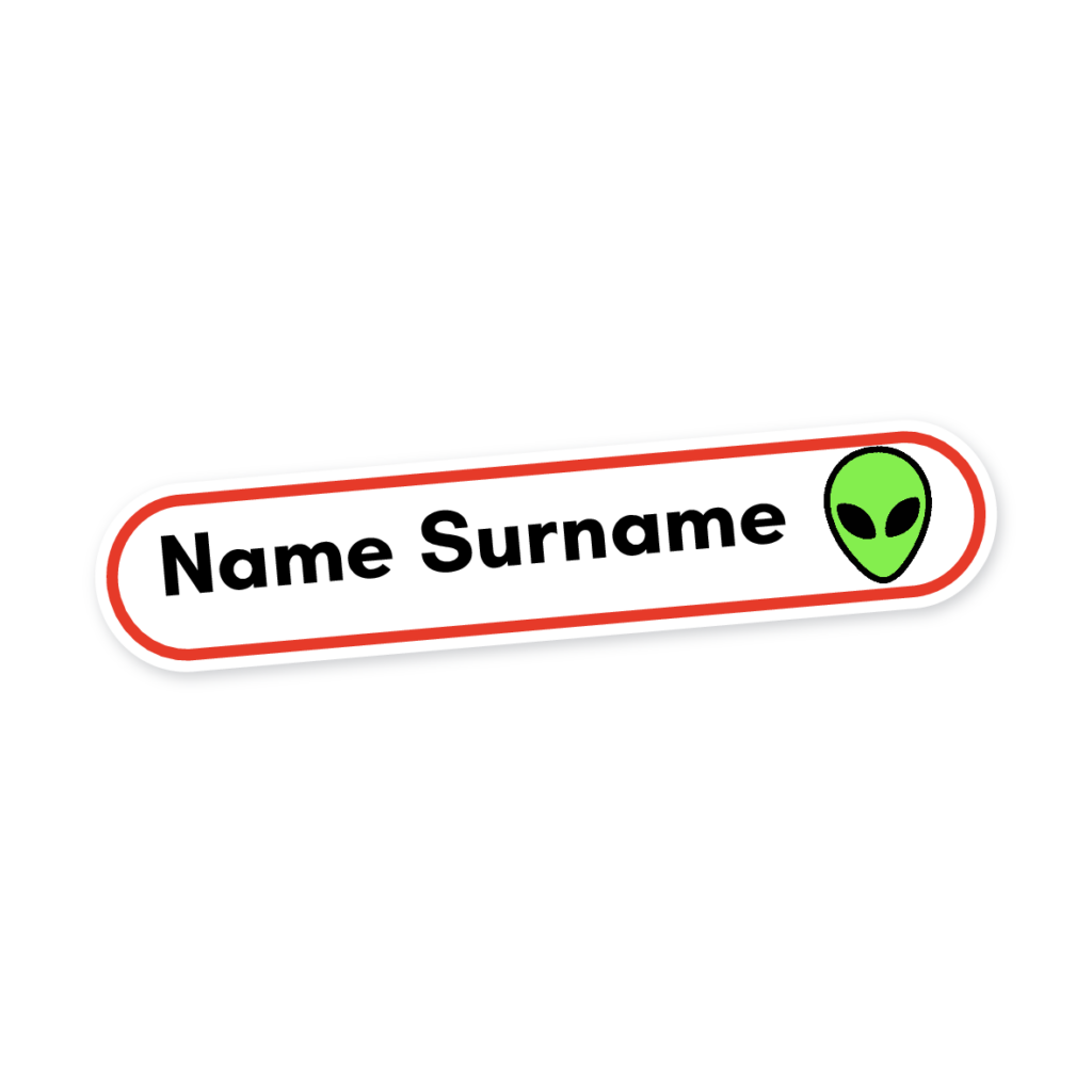 160 Personalised Stationery Labels | Alien, personalised with your child's name