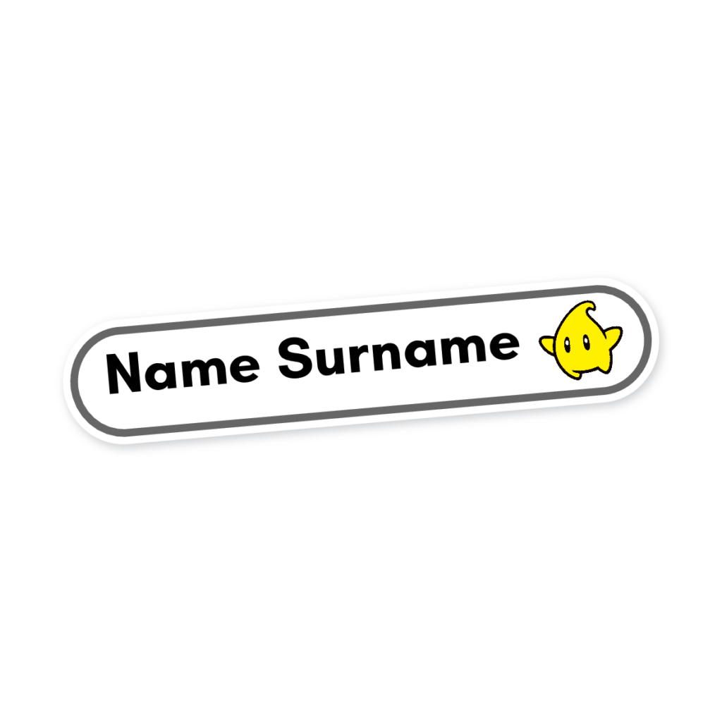 160 Personalised Stationery Labels | Yellow Character, personalised with your child's name