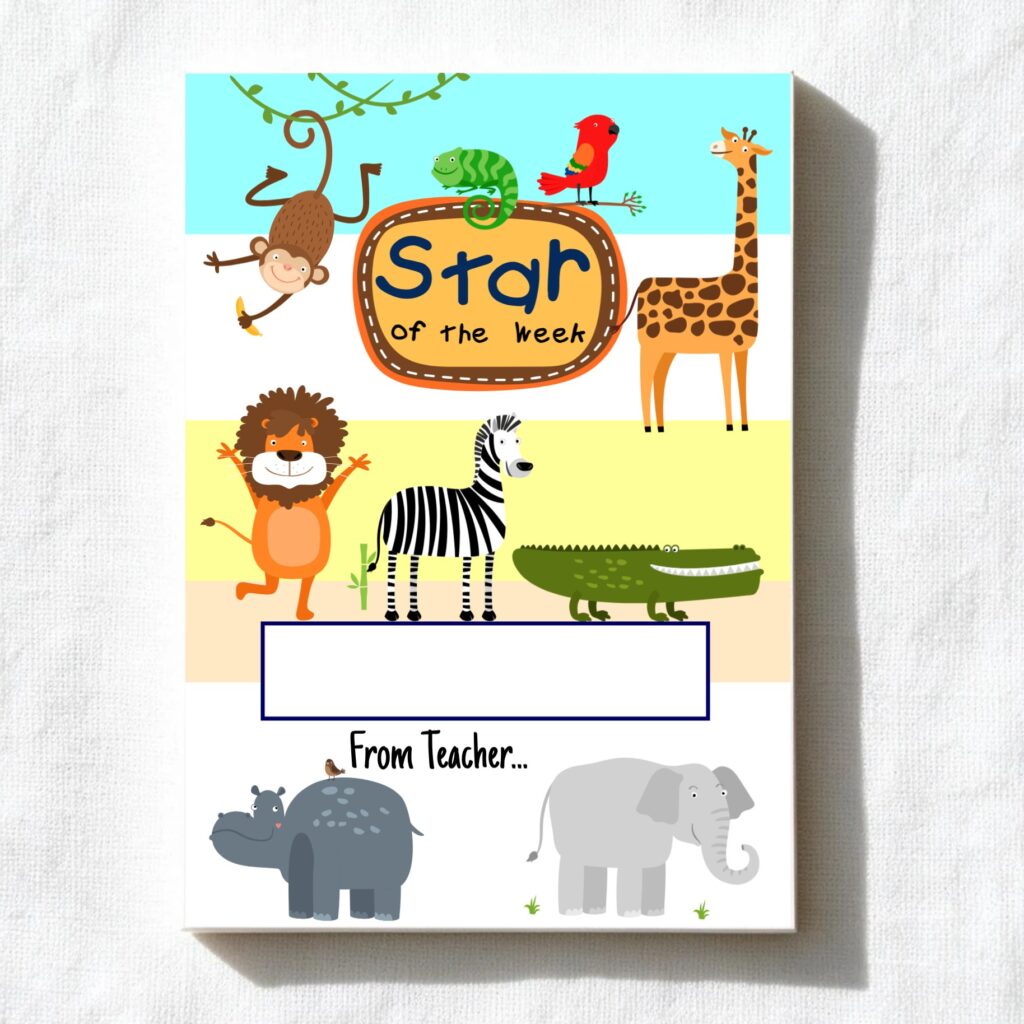 Star of the Week Jungle A6 notepad design