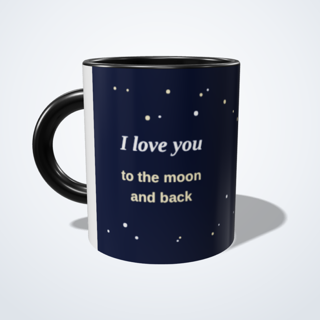 To the Moon and Back Personalised Mug, 11oz ceramic
