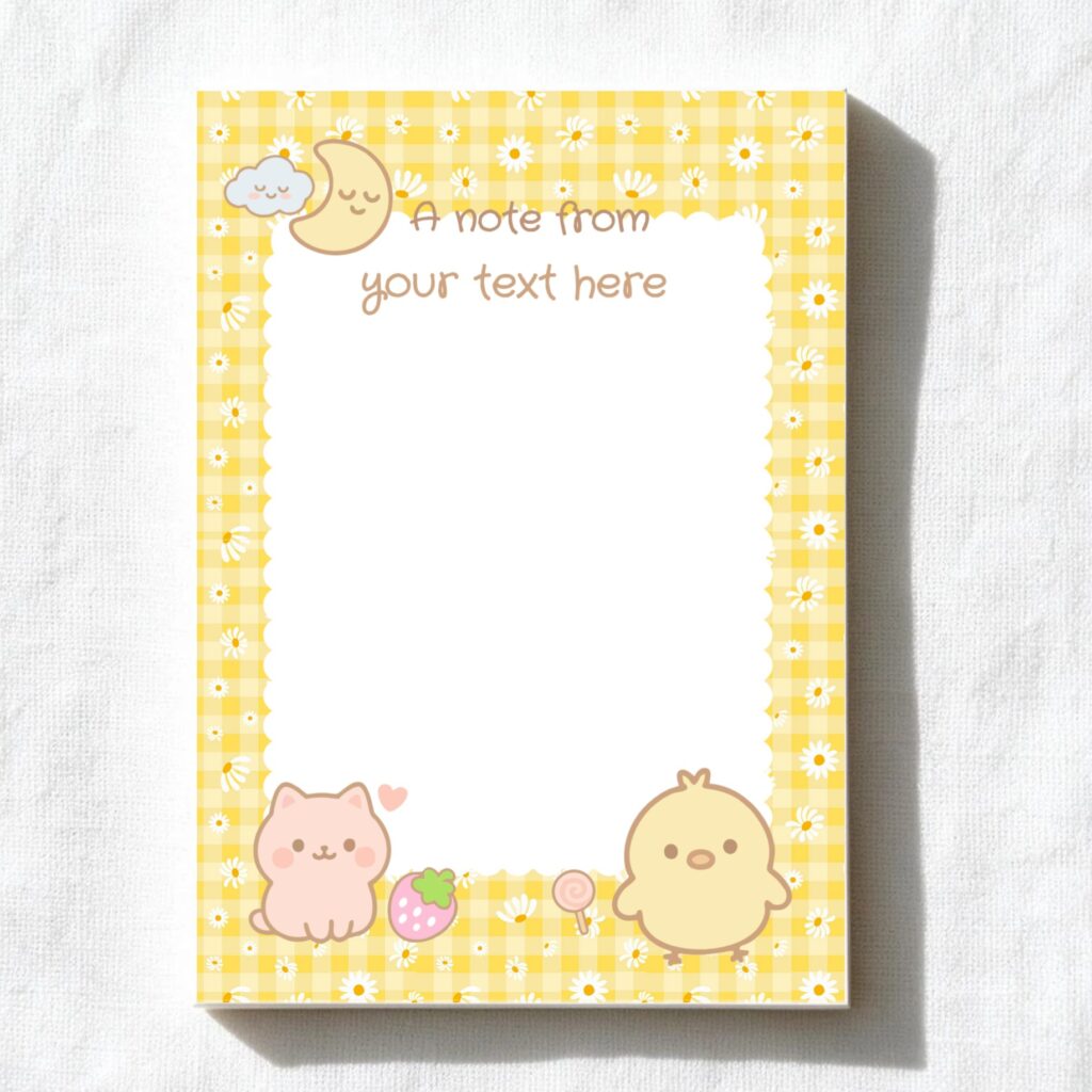 Yellow Daisy A6 notepad design