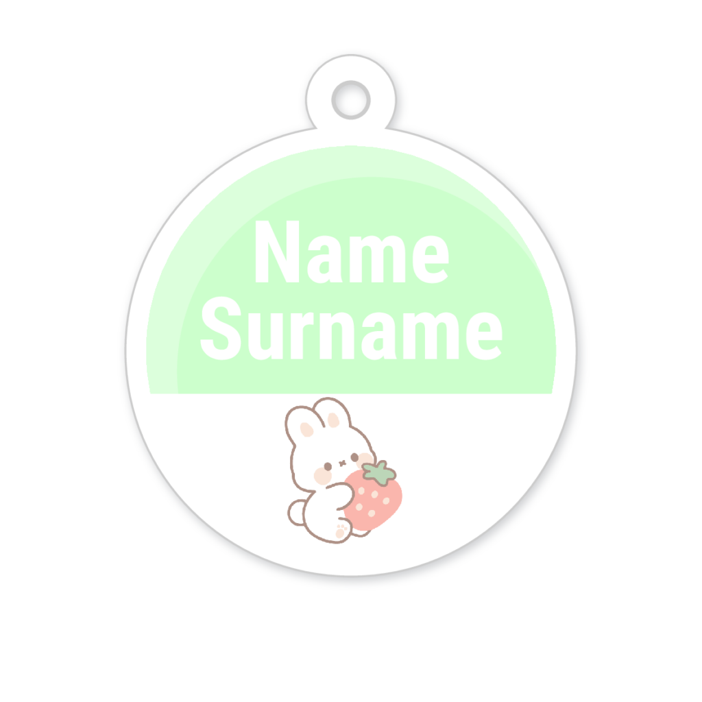 5 Personalised Zipper Tags | Rabbit, personalised with your child's name