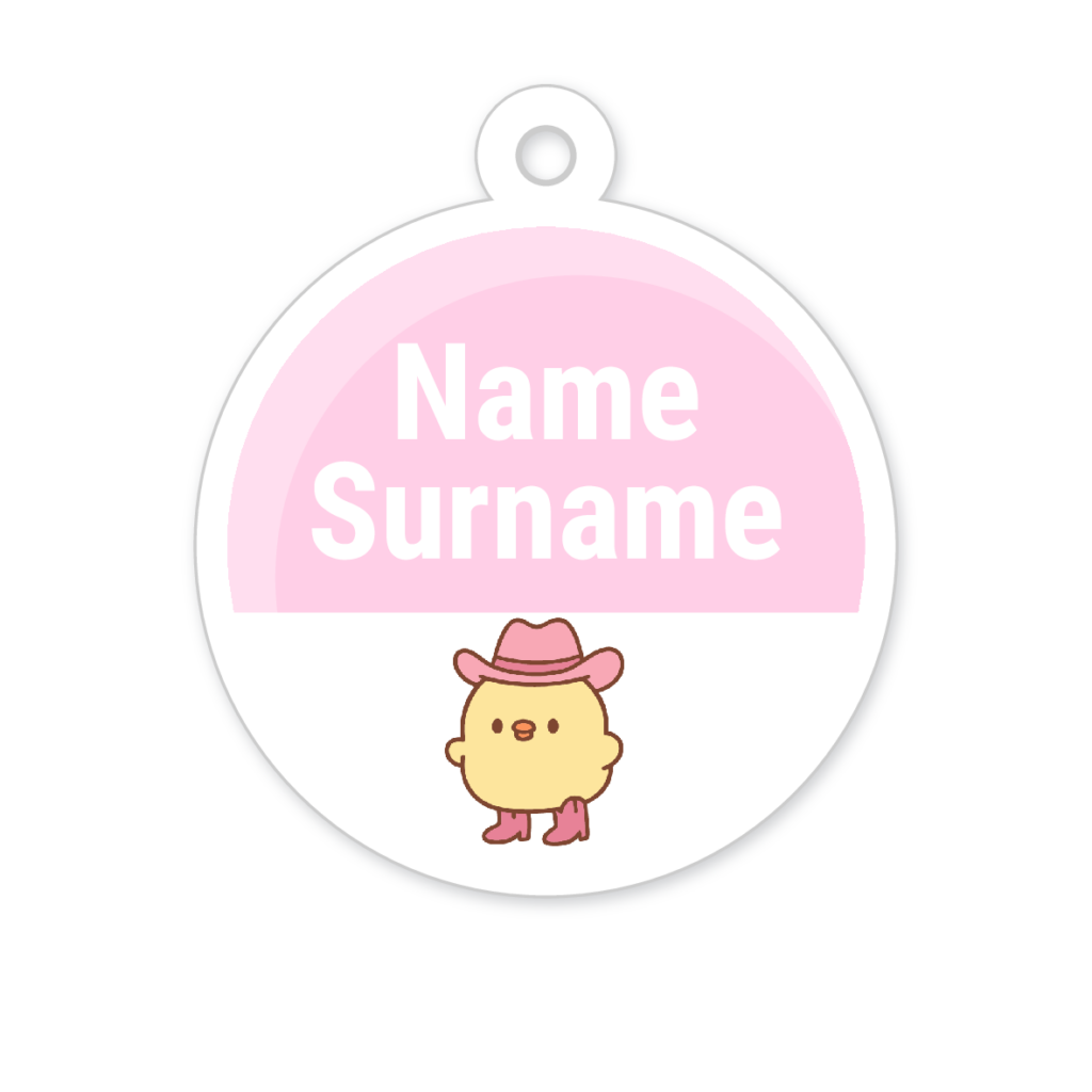 5 Personalised Zipper Tags | Duck, personalised with your child's name