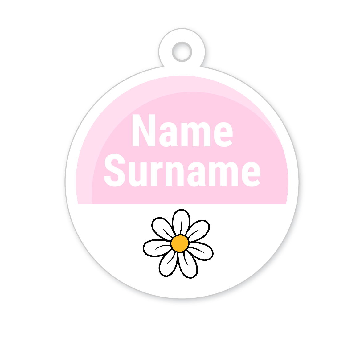 5 Personalised Zipper Tags | Daisy, personalised with your child's name