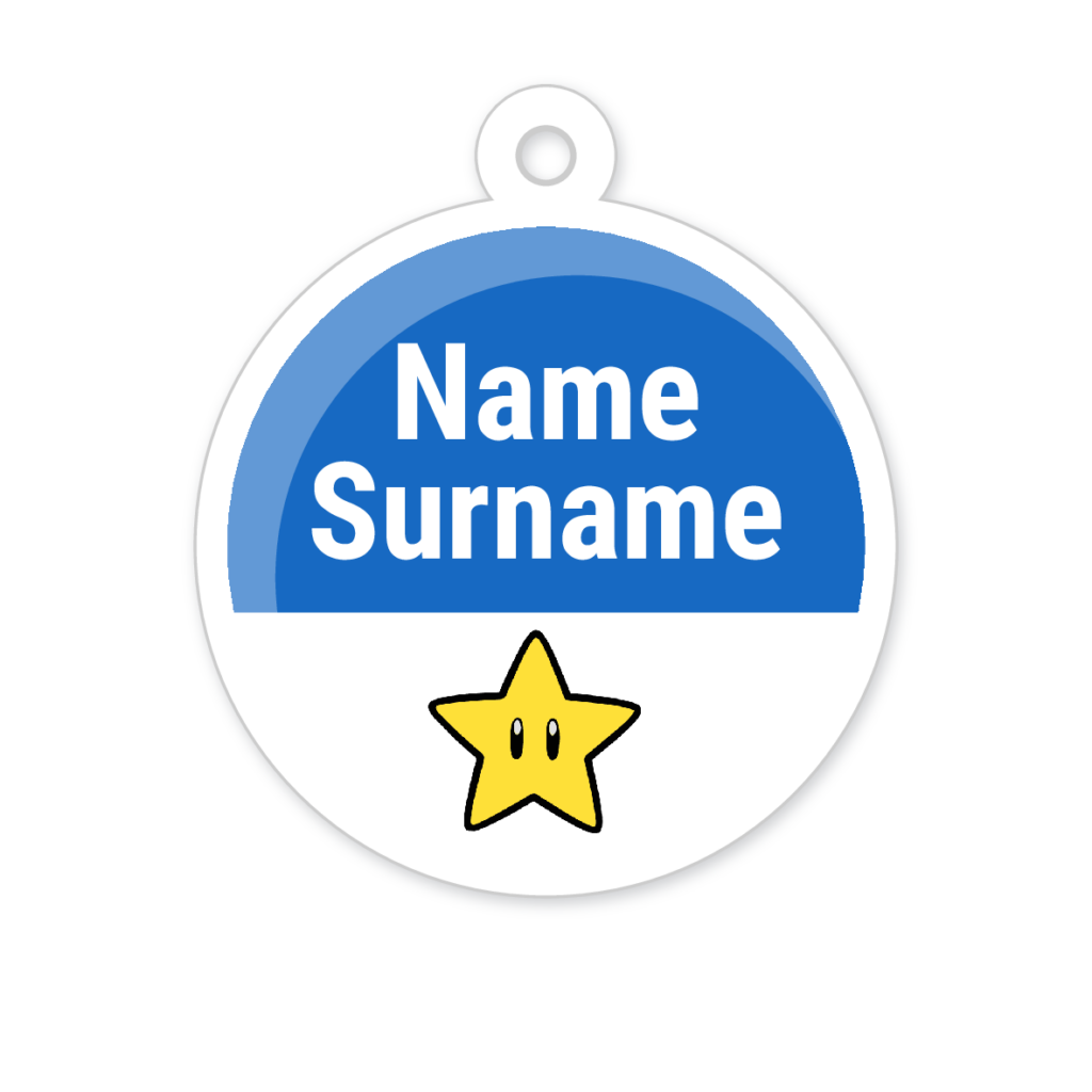 5 Personalised Zipper Tags | Star, personalised with your child's name