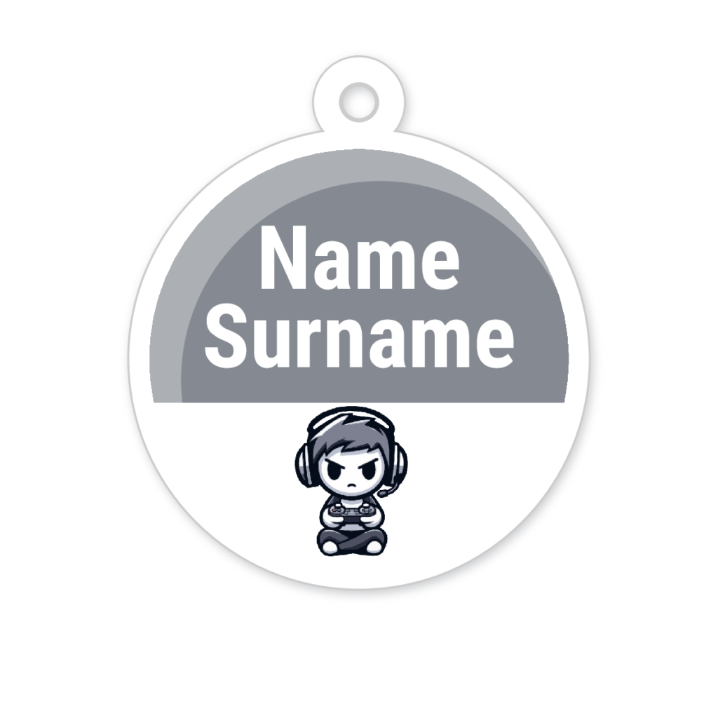 5 Personalised Zipper Tags | Gamer 2, personalised with your child's name