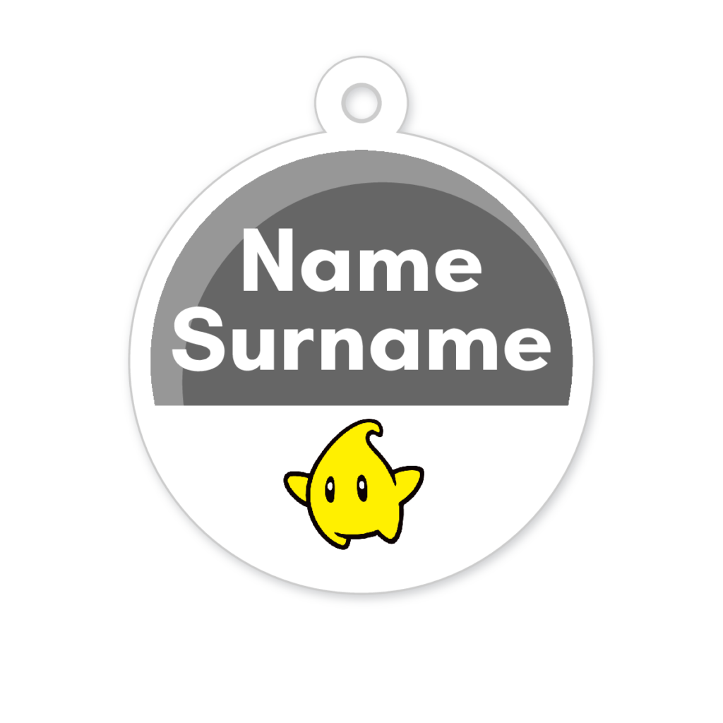 5 Personalised Zipper Tags | Yellow Character, personalised with your child's name